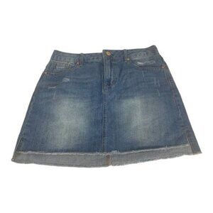 1822 Denim Womens Distressed Blue Jean Skirt Size 10